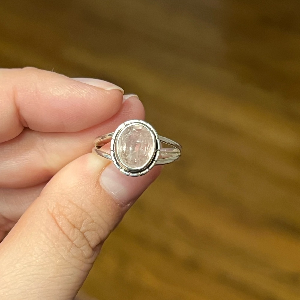 Morganite Sterling Silver Ring size 7.25